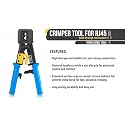 XIKKART Passthrough RJ45 Crimping Tool Kit for Cat5/Cat5e/Cat6 | Pass-Through Ethernet Crimper with Wire Cutter, Cable Stripper, 5 RJ45 Connectors &amp; Boots | Professional LAN Network Tool Set