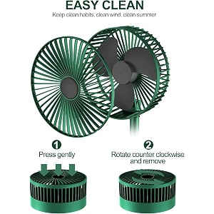 aplikja - portable mini fan with rechargeable battery speed modes amp usb charging  ultralite 360 rotation multi-clip function for home kitchen and travel round fan