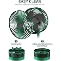 APLIKJA - Portable Mini Fan with Rechargeable Battery, Speed Modes &amp; USB Charging | UltraLite, 360° Rotation, Multi-Clip Function for Home, Kitchen and Travel (Round Fan)