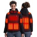 Women`s Heated Jacket Softshell Waterproof Electric Heating Coat for Hiking