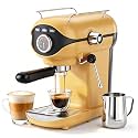XIXUBX Espresso Machine, Compact Espresso Maker with Milk Frother, Yellow