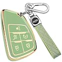 XIYANG TRADE for Chevy Key Fob Cover with Keychain,Key Case Shell TPU Protection Compatible with Chevy Traverse Equinox GMC Silverado Sierra Tahoe Suburban Yukon Denali Terrain Buick Envision，Green