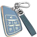 XIYANG TRADE for Chevy Key Fob Cover with Keychain,Key Case Shell TPU Protection Compatible with Chevy Traverse Equinox GMC Silverado Sierra Tahoe Suburban Yukon Denali Terrain Buick Envision，Blue