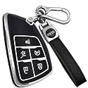 XIYANG TRADE for Chevy Key Fob Cover with Keychain,Key Case Shell TPU Protection Compatible with Chevy Traverse Equinox GMC Silverado Sierra Tahoe Suburban Yukon Denali Terrain Buick Envision（Black