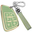 XIYANG TRADE for Chevy Key Fob Cover with Keychain,Key Case Shell TPU Protection Compatible with Chevy GMC Yukon Denali Tahoe Suburban Equinox Traverse Silverado Terrain Buick Envision,Green