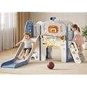 XJD 8 in 1 Toddler Slide Set, Kids Slide for Toddlers Age 1+ (Blue, Small)