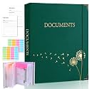 XKDOUS Important Document Organizer 3 Ring Linen Binders Folio File Folders