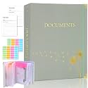 XKDOUS Important Document Organizer 3 Ring Linen Binders Folio File Folders