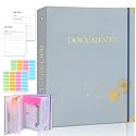 XKDOUS Important Document Organizer 3 Ring Linen Binders Folio File Folders