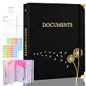 XKDOUS Important Document Organizer 3 Ring Linen Binders Folio File Folders