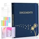 XKDOUS Important Document Organizer 3 Ring Linen Binders Folio File Folders