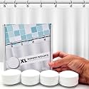 XL & Extra Heavy Powerful Anti-Billowing Magnetic Shower Curtain Weights for Splash-Free Bath Experience - 360° Silicone Wrapped - Will Never Rust - Prevent Curtain from Blowing | 4 XL Pairs | White