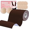 XL Boob Tape, Boobtape for Large Breasts Lift 5 inch Wide Brown