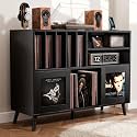 XL Record Player Stand with Sliding Doors,500+ Vinyl Record Storage Cabinet