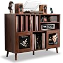 XL Record Player Stand with Sliding Doors,500+ Vinyl Record Storage Cabinet