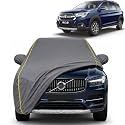 Xl6 100% Waterproof Car Cover | Dustproof Sun Protection Cover | Soft Cotton Lining | Triple Stitched | Mirror Pocket | Antenna Pocket | All Weather Body Cover (Grey with Yellow Piping)