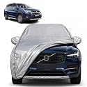 Xl6 100% Waterproof Car Cover | Dustproof Sun Protection Cover | Soft Cotton Lining | Triple Stitched | Mirror Pocket | Antenna Pocket | All Weather Body Cover (Silver with Yellow Piping)