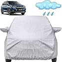 XL6 Waterproof Car Cover with Mirror Pockets, Shinning Silver Design, Non Woven Fabric,Triple Stitched, Compatible with Maruti XL6 Car Cover (2019 to 2024), XL6 Car Accessories