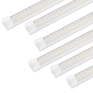 xlnyuui - led shop lights 50w 6500k 7000 lumens led shop lights for 4ft workshop integrated 4ft fixture v shape t8 light tube clear cover high output light