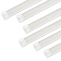 XLNYUUI - LED Shop Lights, 50W, 6500K, 7000 Lumens, LED Shop Lights for 4ft Workshop, Integrated 4ft Fixture, V Shape, T8 Light Tube, Clear Cover, High Output, Light