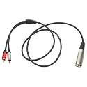 XLR to 2 RCA Audio Cable Black for Mixer, Studio Recording
