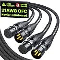 AA AUDIO ACCESSORY XLR Cables 10ft 2 Pack, 21AWG OFC Dual Shielded Mic Cord