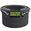 AA AUDIO ACCESSORY XLR Cables 250ft, 20AWG OFC Dual Shielded Mic Cord