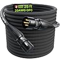 AA AUDIO ACCESSORY XLR Cables 25ft, 20AWG OFC Dual Shielded Mic Cord