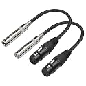 XLR Female to 1/4 inch 6.35MM Female Stereo Audio Cable 3PIN XLR to TRS Cable 1 FT(30cm) 2pcs