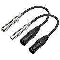 XLR Male to 1/4 inch 6.35MM Female Stereo Audio Cable 3PIN XLR Male to TRS Female Cable 1 FT(30cm) 2pcs