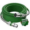 Premium XLR Cable 15 FT, 3 Pins XLR Microphone Male to Female Cord, Green