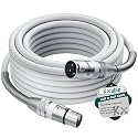 Premium XLR Cable 25 FT, 3 Pins XLR Microphone Male to Female Cord, White
