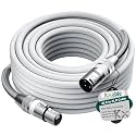 Premium XLR Cable 40 FT, 3 Pins XLR Microphone Male to Female Cord, White
