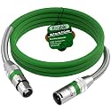 Premium XLR Cable 6 FT, 3 Pins XLR Microphone Male to Female Cord, Green