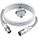 Premium XLR Cable 8 FT, 3 Pins XLR Microphone Male to Female Cord, White
