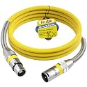 Premium XLR Cable 8 FT, 3 Pins XLR Microphone Male to Female Cord, Yellow