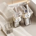 Xmart India Travel Toothbrush Holder Bathroom Organizer with Cute Eye Design – Unbreakable, Stackable, Dustproof Water Cups for Kids & Adults – Modern Vanity Accessory
