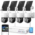 XMARTO 0-Light Night Color PTZ Solar Security Camera System AI Tracking