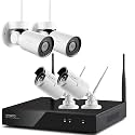 XMARTO [Expandable 8CH] Wireless Security Camera System, 2pc WiFi [PTZ Cameras Outdoor] + 2pc Bullet IP Cameras for Home Surveillance, 8CH 1080p NVR (Built-in Router, Auto Pair, Mobile View, 1TB HDD)