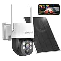 XMARTO Wireless Solar Security Camera, 0-Light Night Color PTZ AI Tracking
