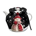 Xmas Tea Cozy for Teapot, Insulated Teapot Covers,Christmas Snowman Print Breakfast Warmer Keep Warm Heat Resistant Kettle Cover Fit for Most Standard Teapots