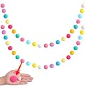 XmasExp Easter Pom Pom Garland Decorations - Large Spring Felt Ball Garland for Classroom,Christmas, Mantle Decor, Easter Tree Ornaments, Baby Shower and Party Hanging Decor,13 Ft.