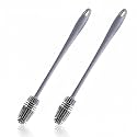 XML Bottle Cleaning Brush Silicone Long Handle for Baby Bottle, Water Bottle, Containers, Vase and Glass, Bottle Cleaner for Home and Kitchen Accessories Item Products (PACK-OF-2-BRUSH-31-CM)
