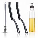XML Bottle Cleaning Brush Silicone Long Handle for Baby Water Bottle, Containers, Vase and Glass Cleaner for Home and Kitchen Accessories Item Products (1-BOTTLEBRUSH+2GAPBRUS+SILKYOILBOTTLE)