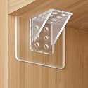 XML Cabinet Rack Shelf Support Bracket Self Adhesive Partition Hanger Punch Free No Drill Home Kitchen Office Bathroom Bedroom Wardrobe Furniture Accessories Items Plastic Transparent