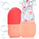 XML Ice Face Roller Silicone Facial Cube for Eyes Neck Massage Remove Dark Circle Pore Shrink Face Skin Care Ice Pack Mould for Knee,Back Pain Relief,Injuries Beauty Tools (3-pink Ice Roller)