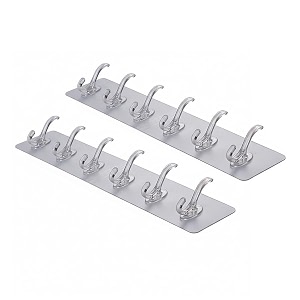 xml self adhesive pvc wall hanger 6 hook sticker transparent for hanging clothestowelkey home kitchen tools office bathroom bedroom products door multipurpose organizers accessories
