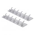 XML Self Adhesive PVC Wall Hanger 6 Hook Sticker Transparent for Hanging Clothes,Towel,Key Home Kitchen Tools Office Bathroom Bedroom Products Door Multipurpose Organizers Accessories