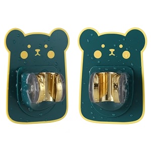 xml toilet jet spray holder self adhesive hand shower holder wall mount drill free adjustable waterproof cartoon bear design bracket for showerhead mopbroomhosefaucet bathroom