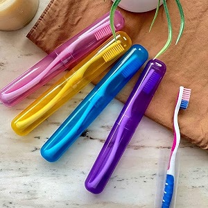xml toothbrush cover case container cap holder pack of 8 set plastic anti bacterial storage organizer for travelling bathroom hiking camping